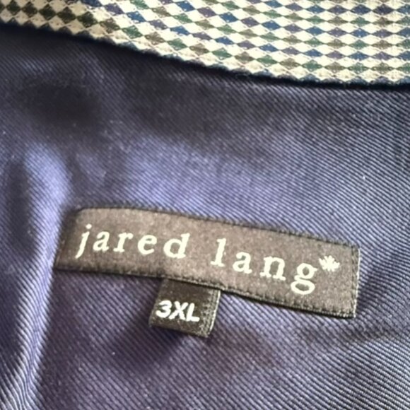 Jared Lang Men's Navy Dress Shirt with Contrast Trim - Picture 2 of 7
